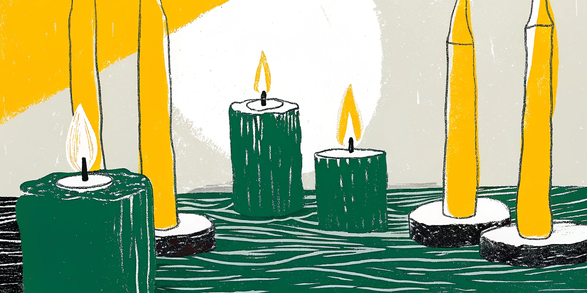 Ilustração de velas acesas
