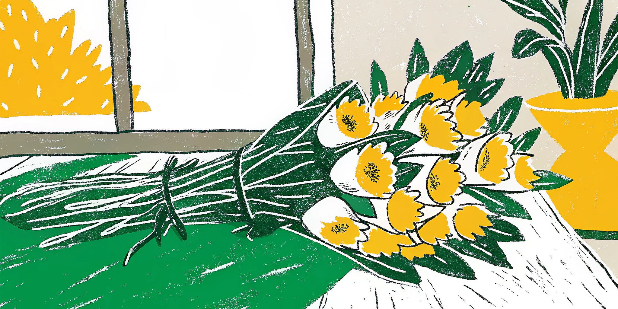 Ilustração de voluntários cuidando de animais em um abrigo