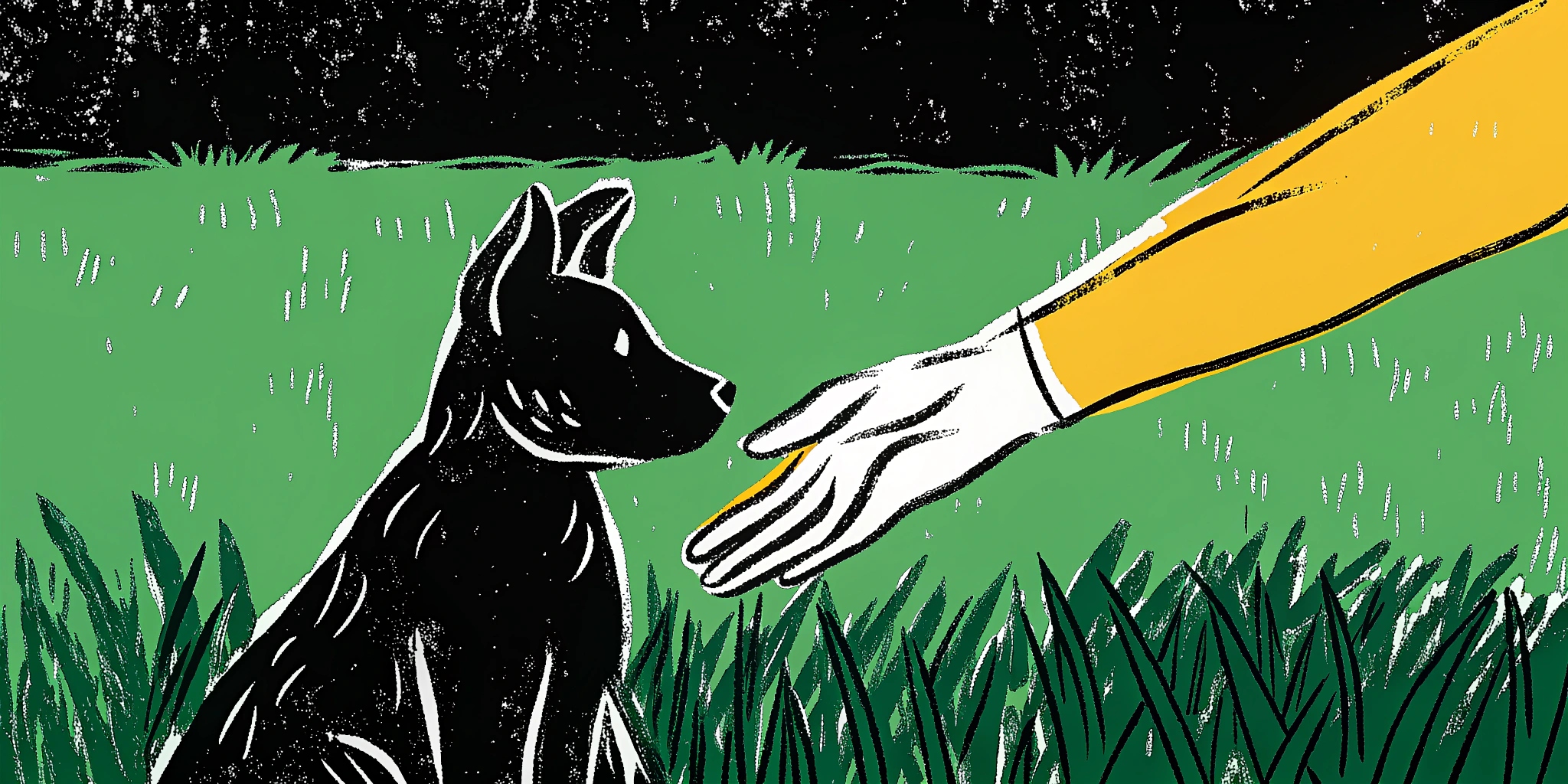 Ilustração de voluntário falando em um megafone para uma multidão