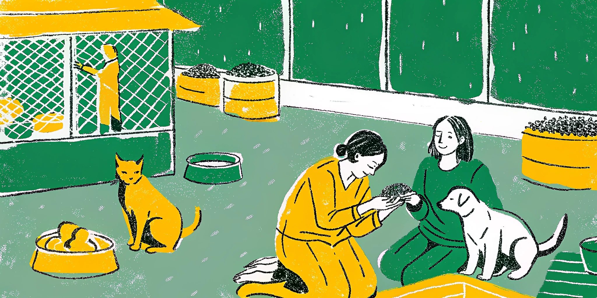 Ilustração de cão e gato